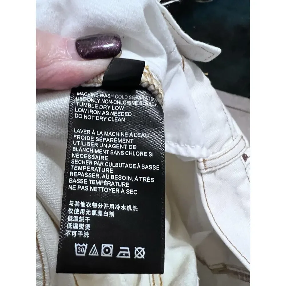 Urban Outfitters Bdg High Ride Mom Jeans In Ecru/ivory Distressed Jeans  27